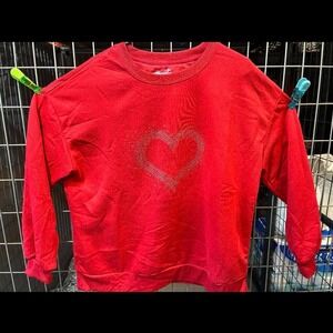 Women's Red heart rhinestone sweatshirt Size XL